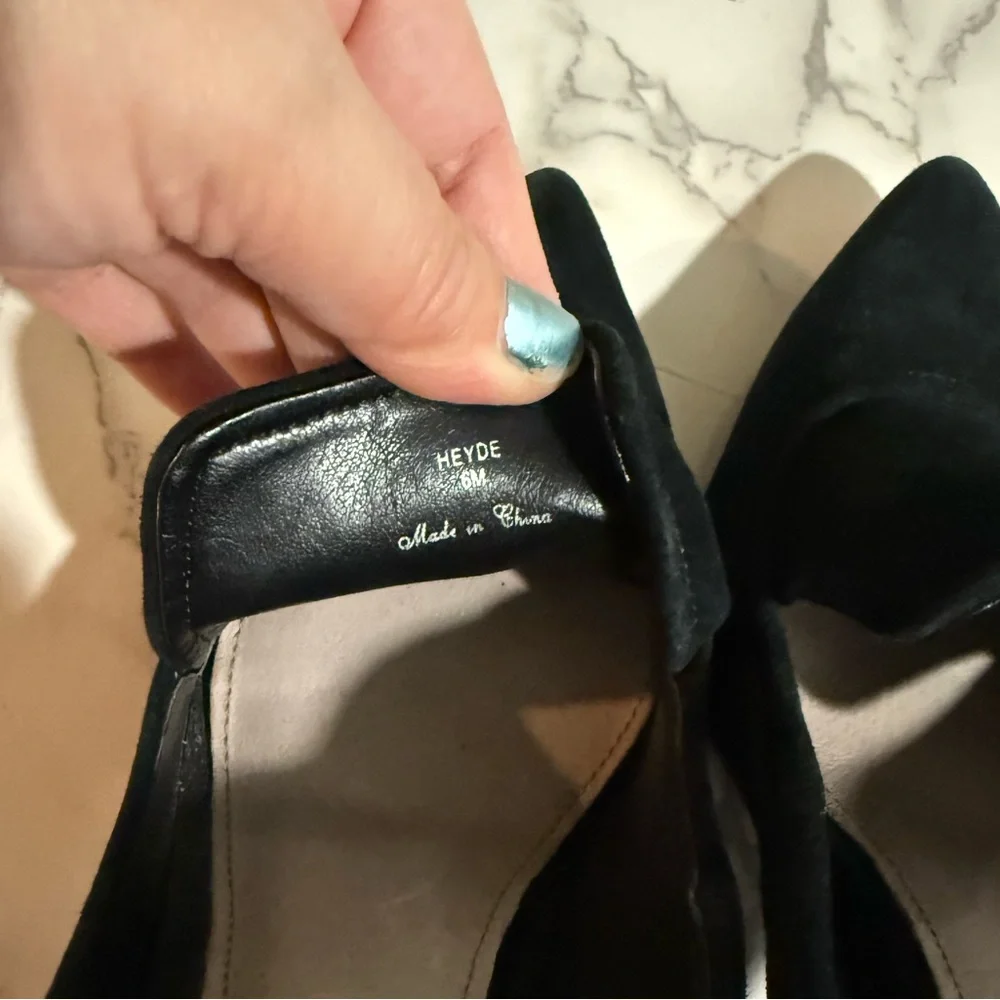 Donald J. Pliner Black Suede Block Heel Pumps - Picture 10 of 11